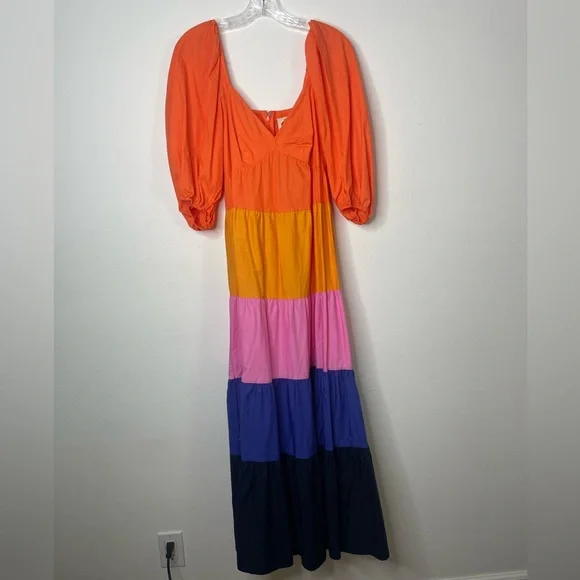 Farm Rio Colorblock Puff Sleeve Maxi Dress - Picture 3 of 7